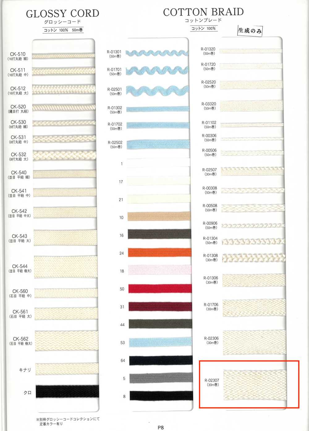 R-02307 코튼 브레이드[리본 / 테이프 / 코드] RIVER