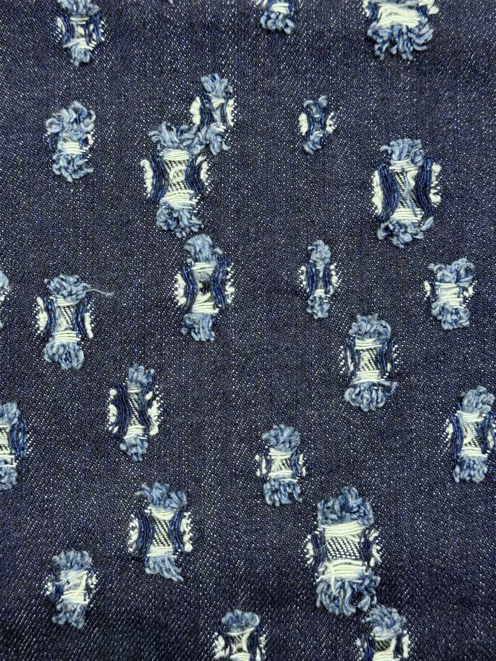 WALA-30ID 와라컷 랜덤 스퀘어 패턴 데님[원단] DUCK TEXTILE