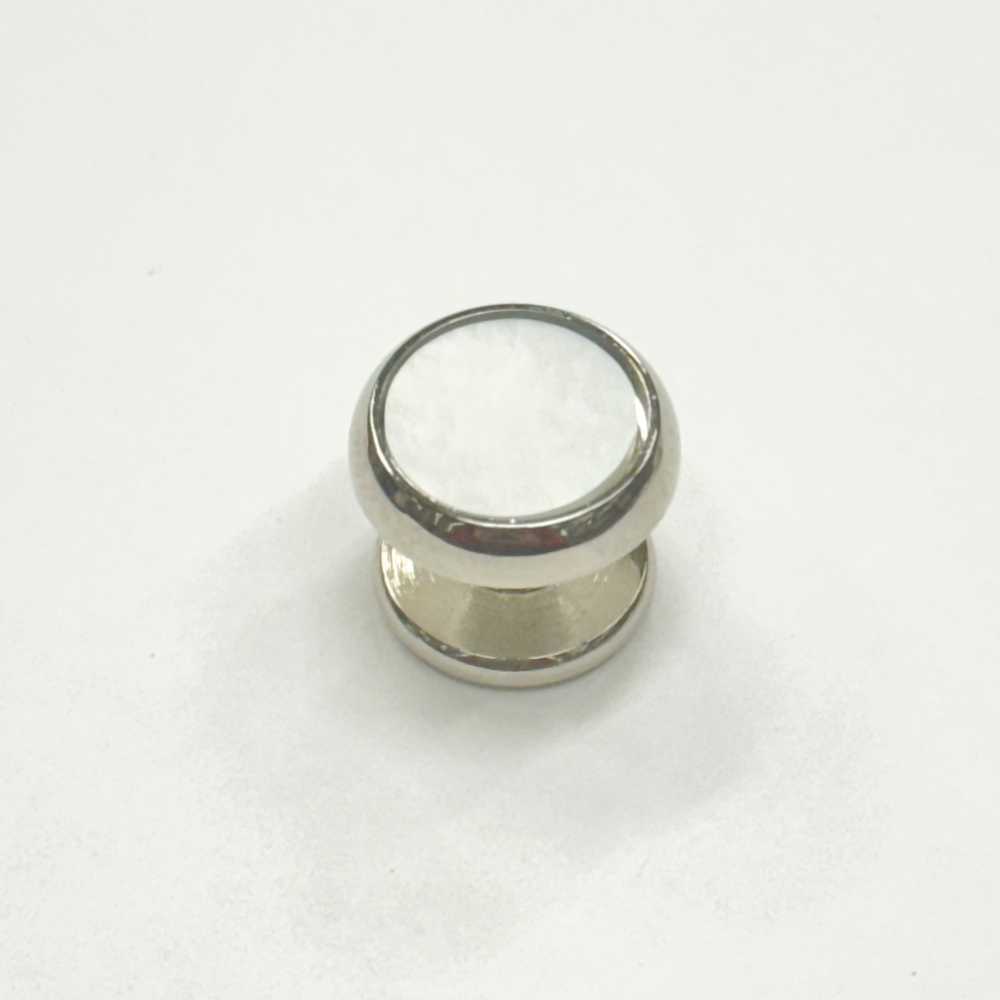 E-3 스터드 단추 마더오브펄 (자개) 실버 원형 (1 개 단위)[정장 액세서리]