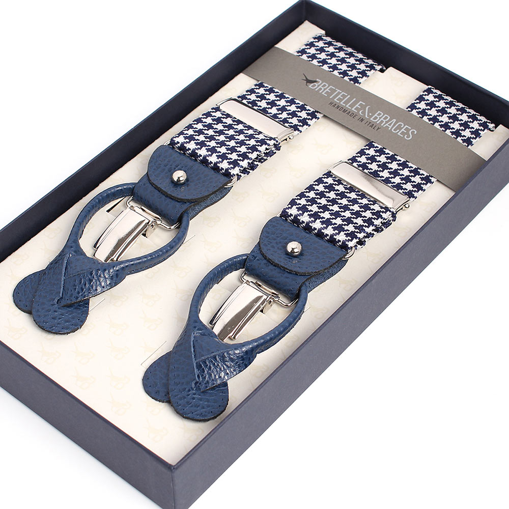 VAR-0124 BRETELLE & BRACES 물떼새 격자 네이비[정장 액세서리] Bretelle & Braces