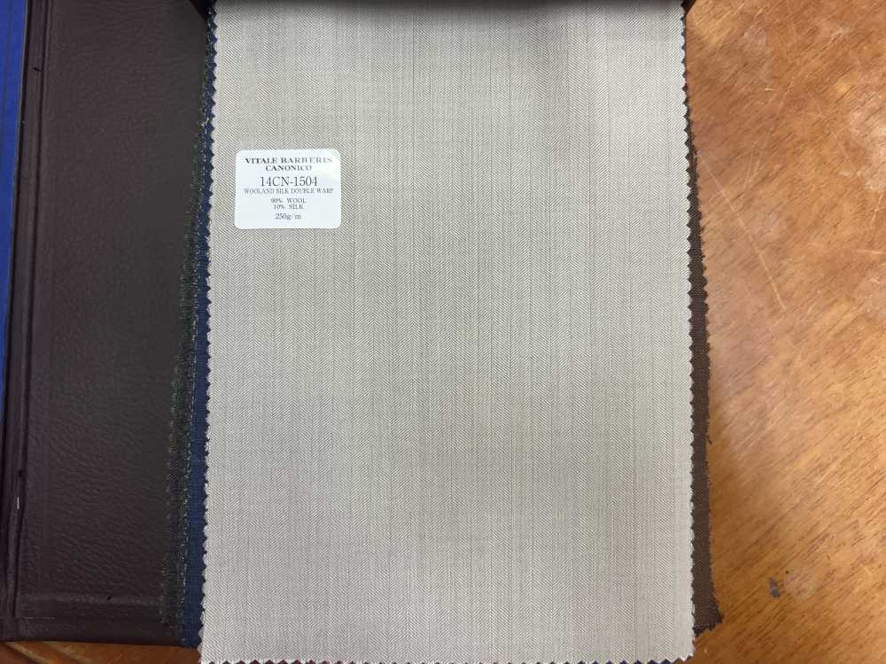 14CN-1504 CANONICO WOOL & SILK DOUBLE WARP 베이지 헤링본[원단] CANONICO