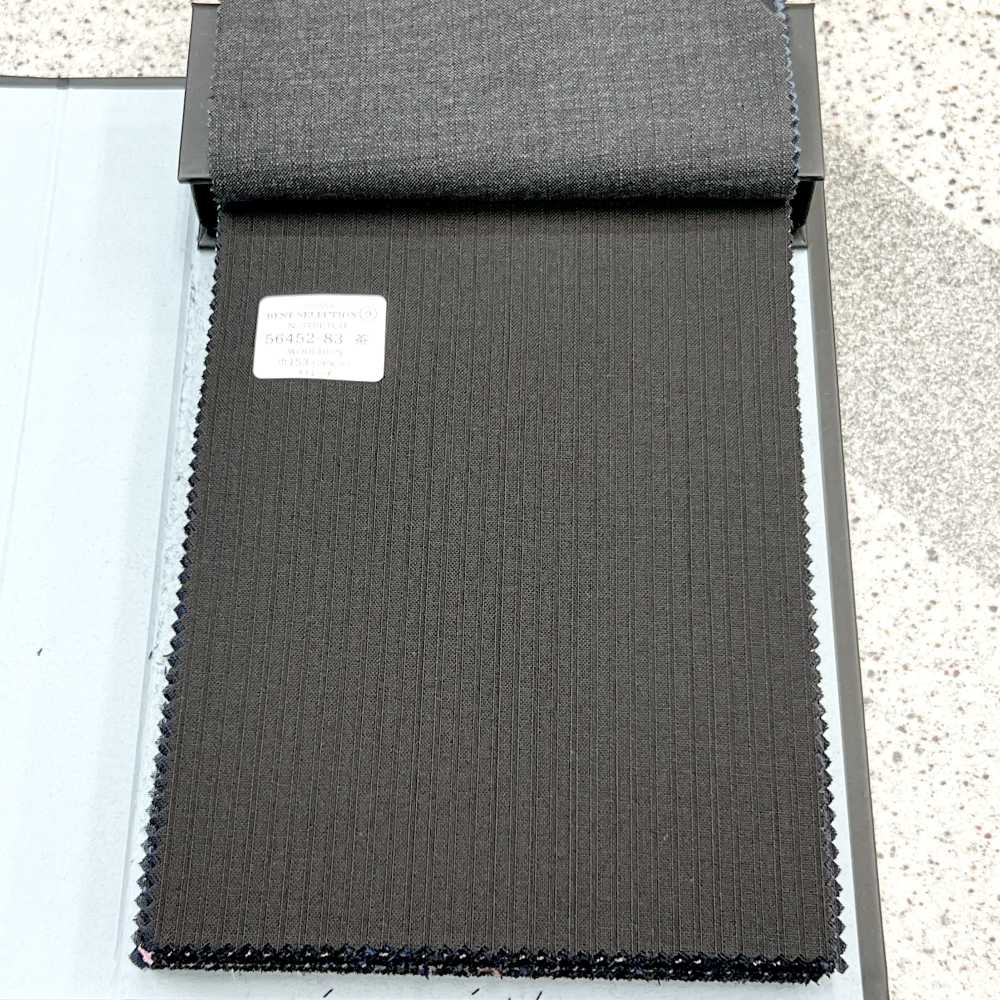 56452-83 25SS BEST SELECTION 【N-STRETCH】 에누 스트레치 차 섀도우 스트라이프[원단] 쿠니시마 주식회사