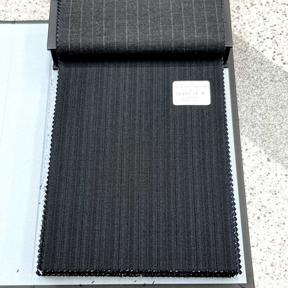 56455-14 25SS BEST SELECTION 【N-STRETCH】 에누 스트레치 블랙 얼터네이트 스트라이프[원단] 쿠니시마 주식회사