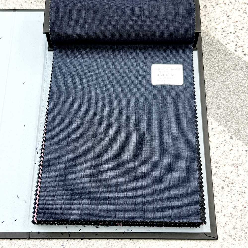 46431-43 25SS BEST SELECTION 【N-STRETCH】 에누 스트레치 감색 섀도우 스트라이프[원단] 쿠니시마 주식회사
