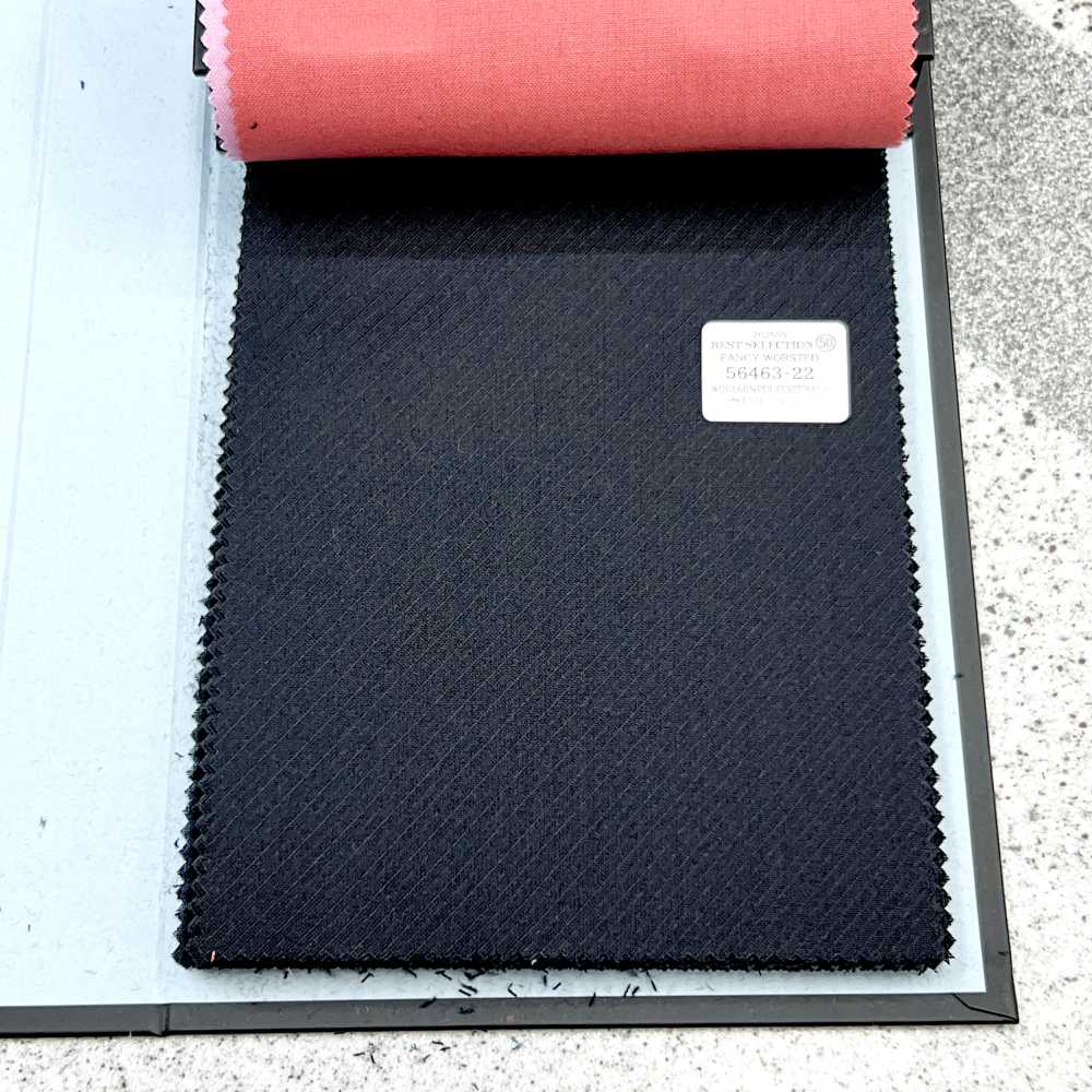56463-22 25SS BEST SELECTION 【FANCY WORSTED】팬시 우스테드 블랙 섀도우 바이어스 스트라이프[원단] 쿠니시마 주식회사