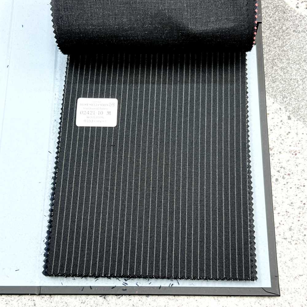 02421-10 25SS BEST SELECTION 【traditional fabric】초크 스트라이프 블랙[원단] 쿠니시마 주식회사