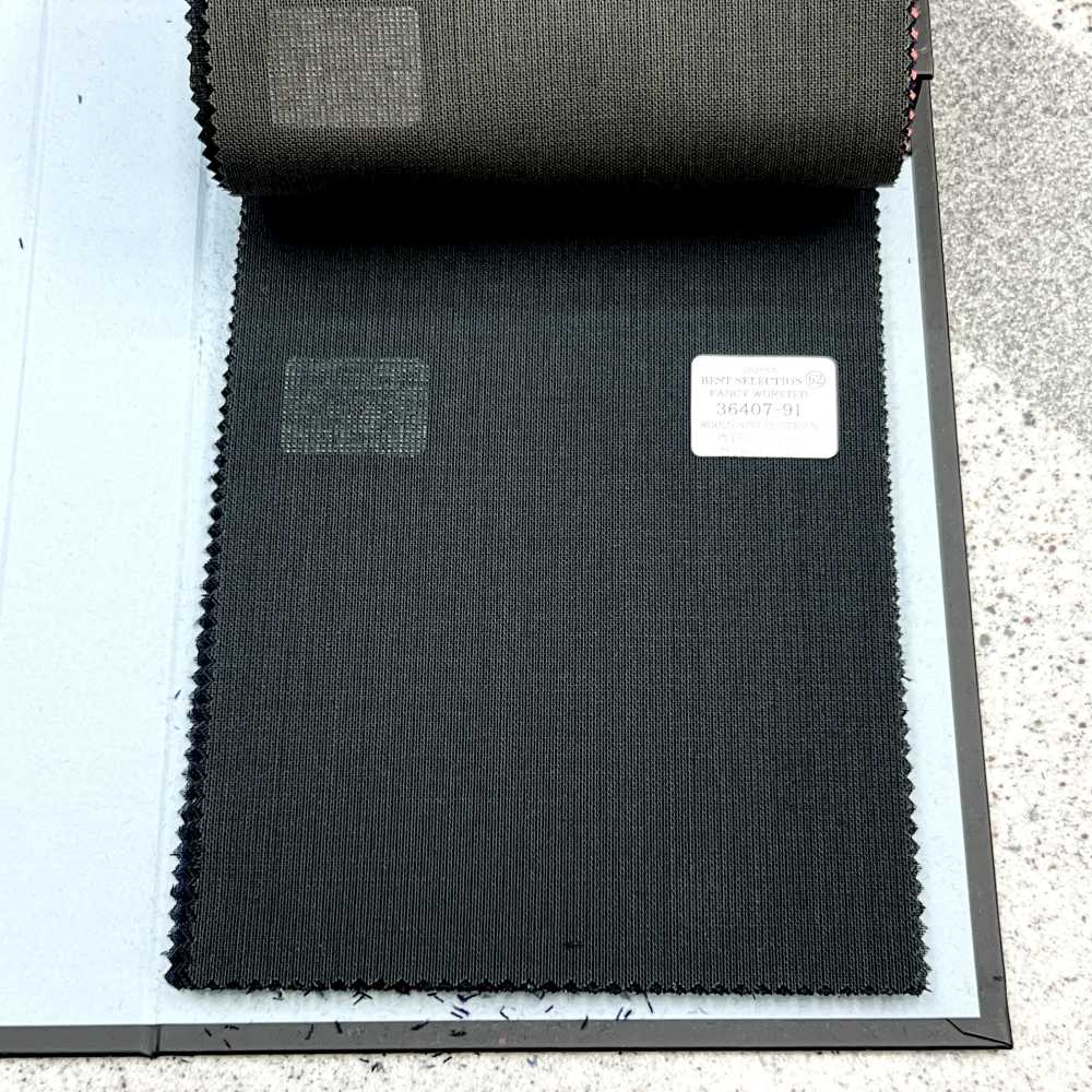 36407-91 25SS BEST SELECTION 【FANCY WORSTED】팬시 우스테드 흑 무지[원단] 쿠니시마 주식회사