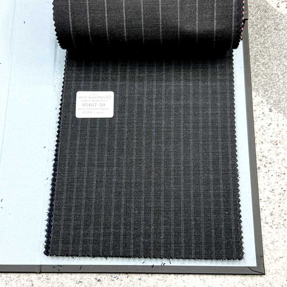 95407-50 25SS BEST SELECTION 【FANCY WORSTED】팬시 우스테드 더블 스트라이프 다크 그레이[원단] 쿠니시마 주식회사