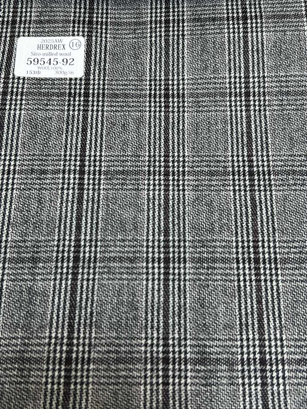 59545-92 25AW HERDREX 【Siro-milled wool】 사일로밀드 울 라이트 그레이 글렌 체크[원단] 쿠니시마 주식회사