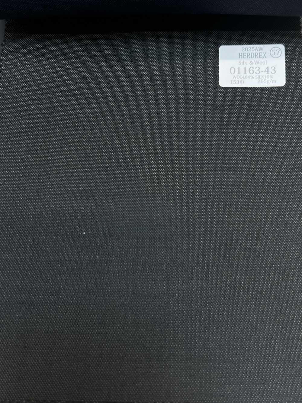 01163-43 25AW HERDREX 【 실크& Wool】 실크 앤 울 차콜그레이 무지[원단] 쿠니시마 주식회사