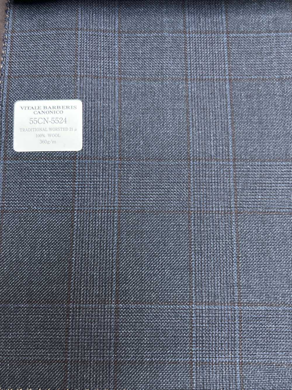 55CN5524 CANONICO (카노니코) TRADITIONAL WORSTED 21μ 네이비 글렌 체크[원단] CANONICO