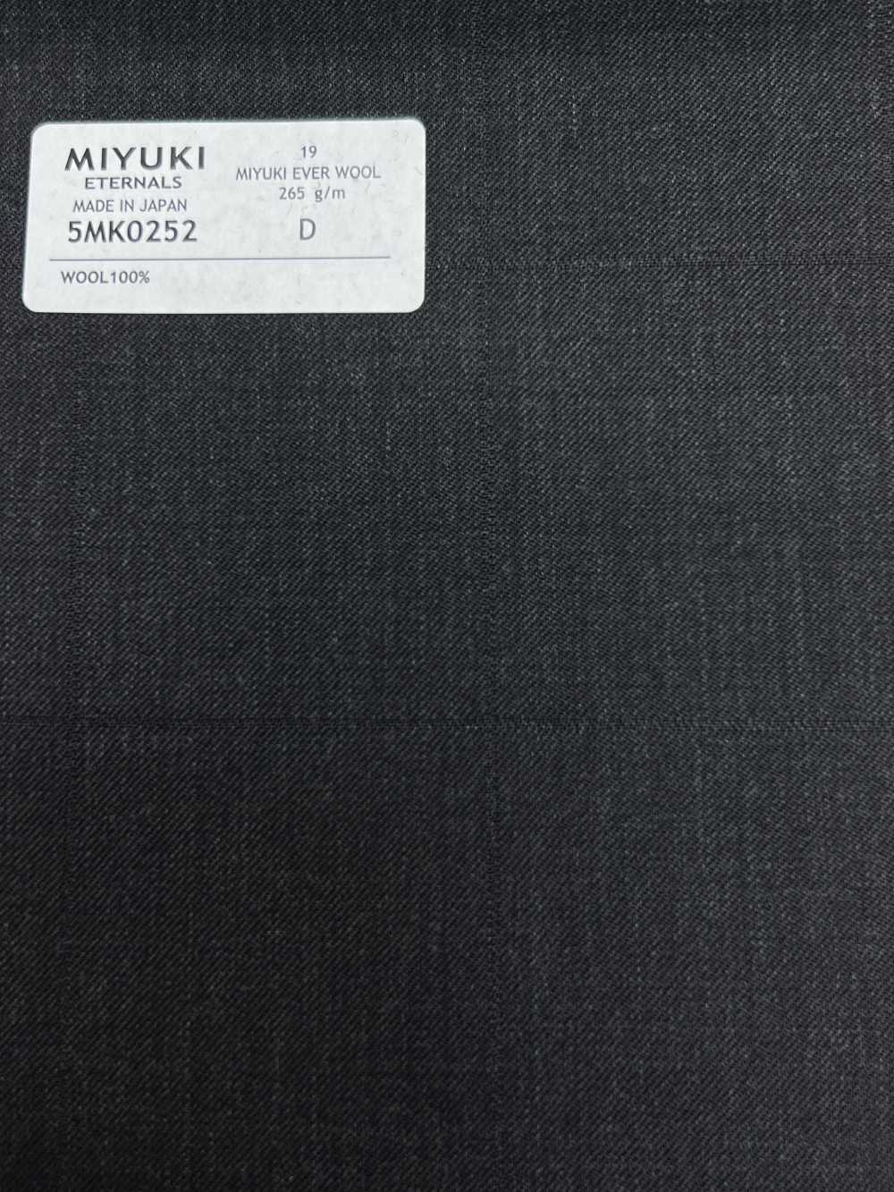 5MK0252 MIYUKI EVER WOOL(미유키・에버 울) 섀도우 윈도페인 차콜그레이[원단] 미유키 케오리(MIYUKI)