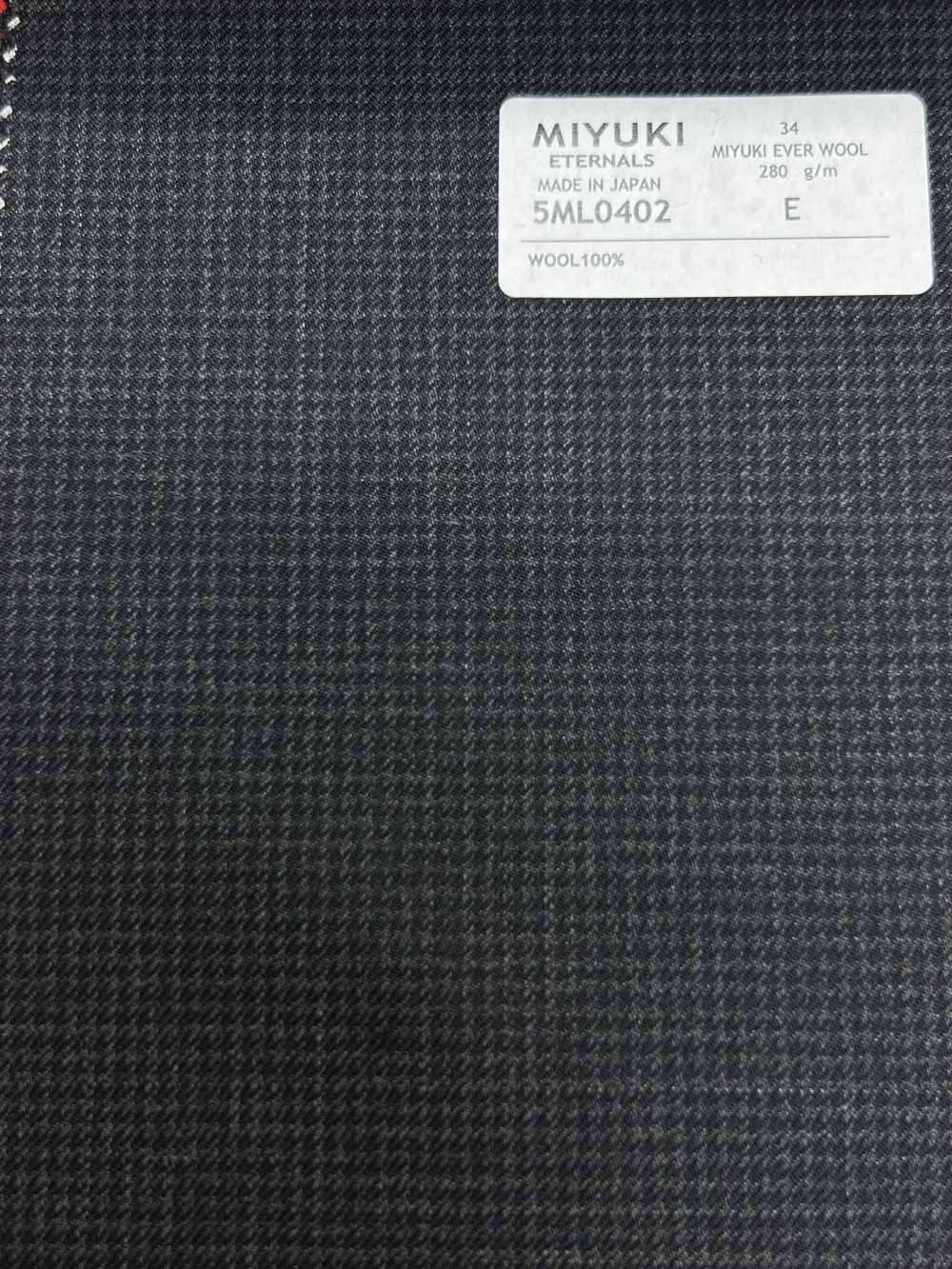 5ML0402 MIYUKI EVER WOOL(미유키・에버 울) 하운드투스 차콜그레이[원단] 미유키 케오리(MIYUKI)