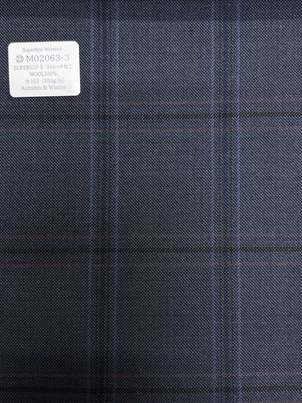 M02063-3 KUNISHIMA1850 Exclusive line 【Superfine Worsted】블루 체크[원단] 쿠니시마 주식회사