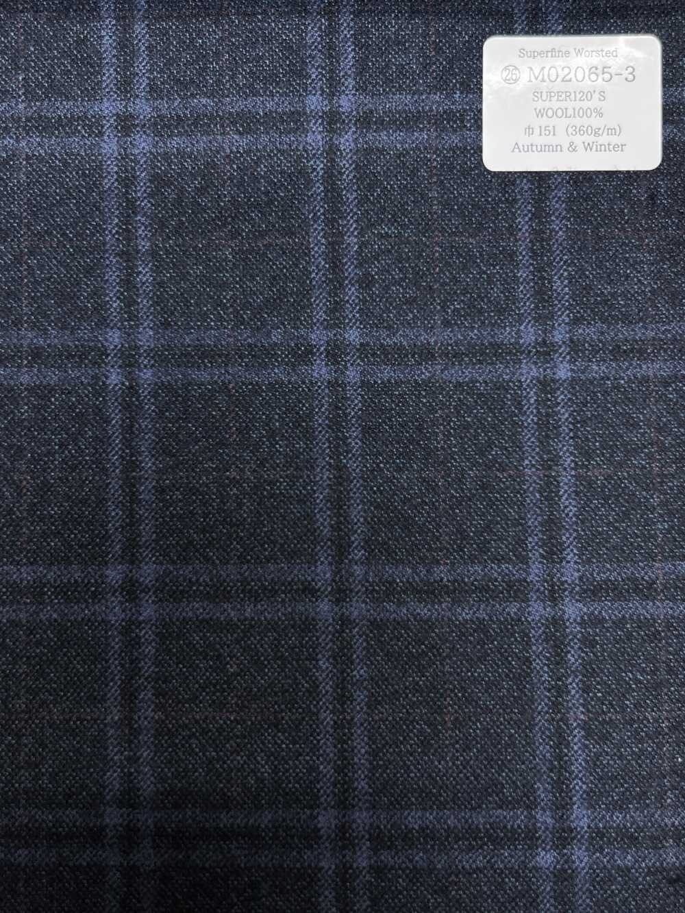 M02065-3 KUNISHIMA1850 Exclusive line 【Superfine Worsted】블루 杢체크[원단] 쿠니시마 주식회사