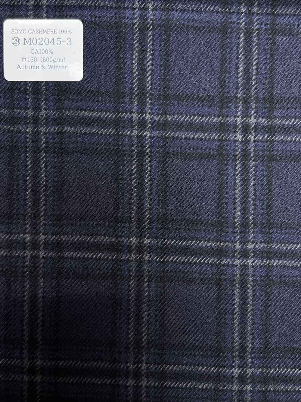 M02045-3 KUNISHIMA1850 Exclusive line 【SOMO CASHMERE 100%】 감색 3D 체크[원단] 쿠니시마 주식회사