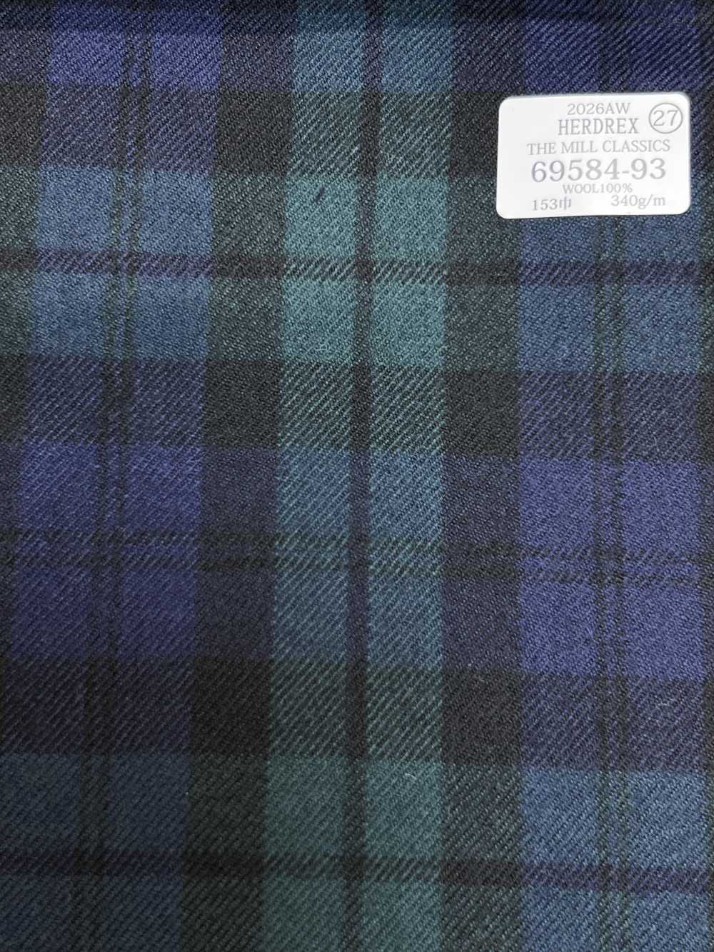 69584-93 26AW HERDREX 【THE MILL CLASSICS】 밀 클래식스 체크 그린[원단] 쿠니시마 주식회사