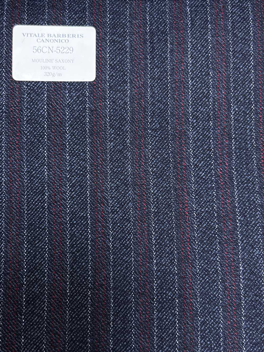 56CN5229 CANONICO(카노니코) 21 무린 색소니 네이비블루/레드 스트라이프[원단] CANONICO