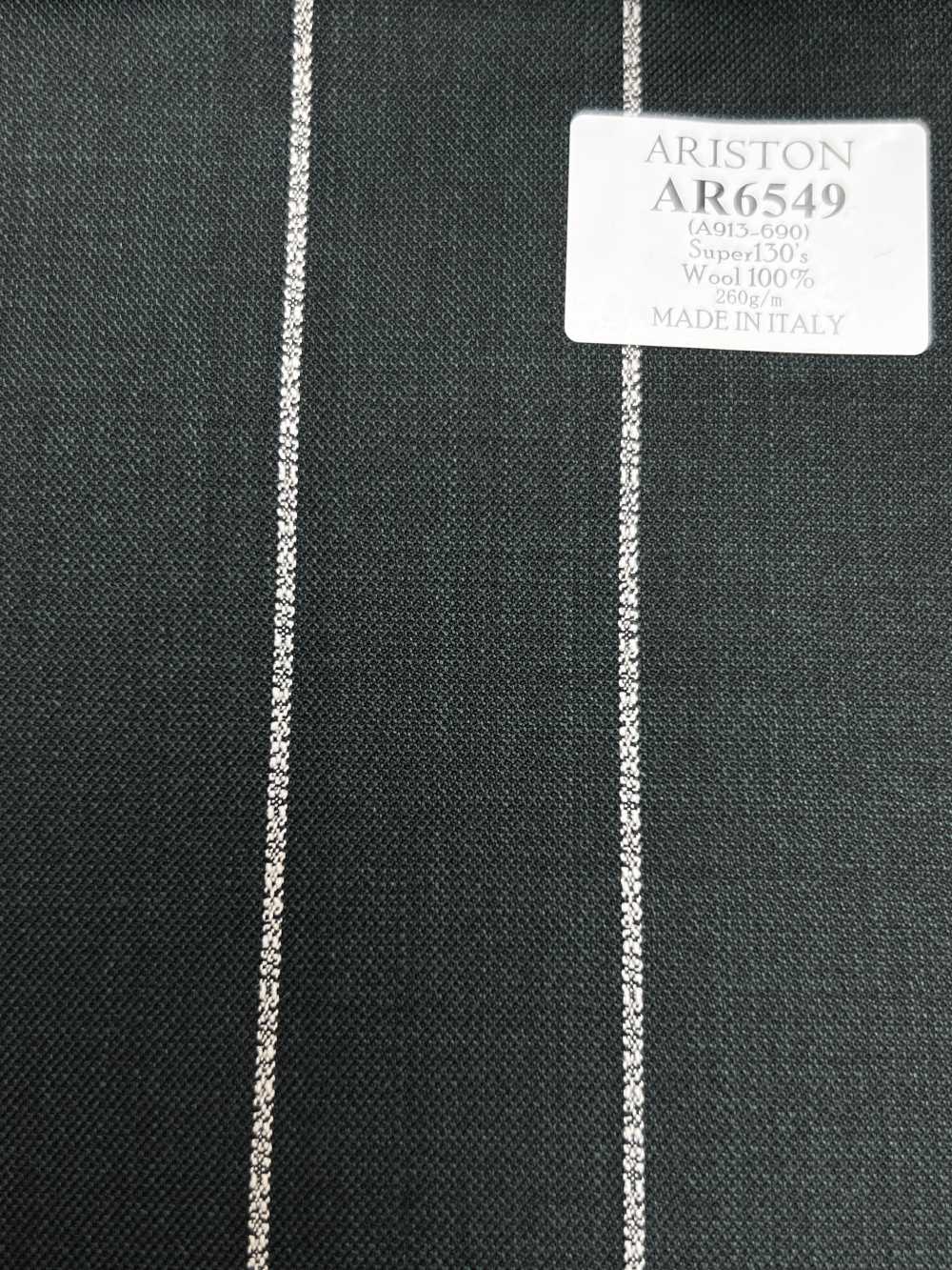 AR6549 ARISTON Super130's 그린×화이트 스트라이프[원단] 호소이 쇼지 주식회사