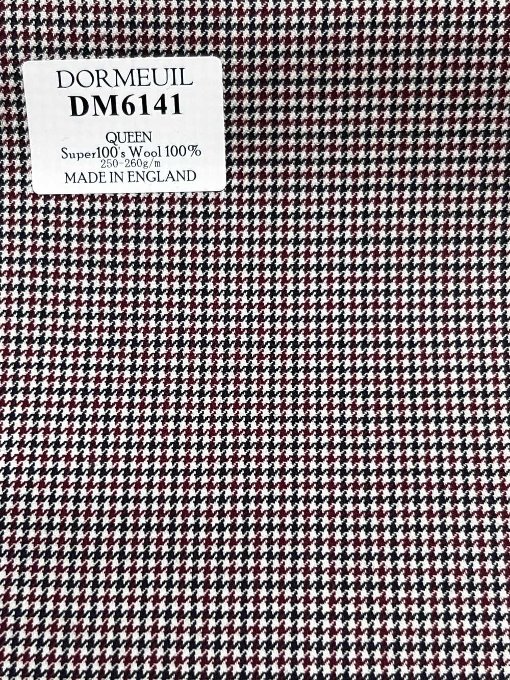 DM6141 DORMEUIL QUEEN Super100's 블랙×레드 하운드투스 체크[원단] 호소이 쇼지 주식회사