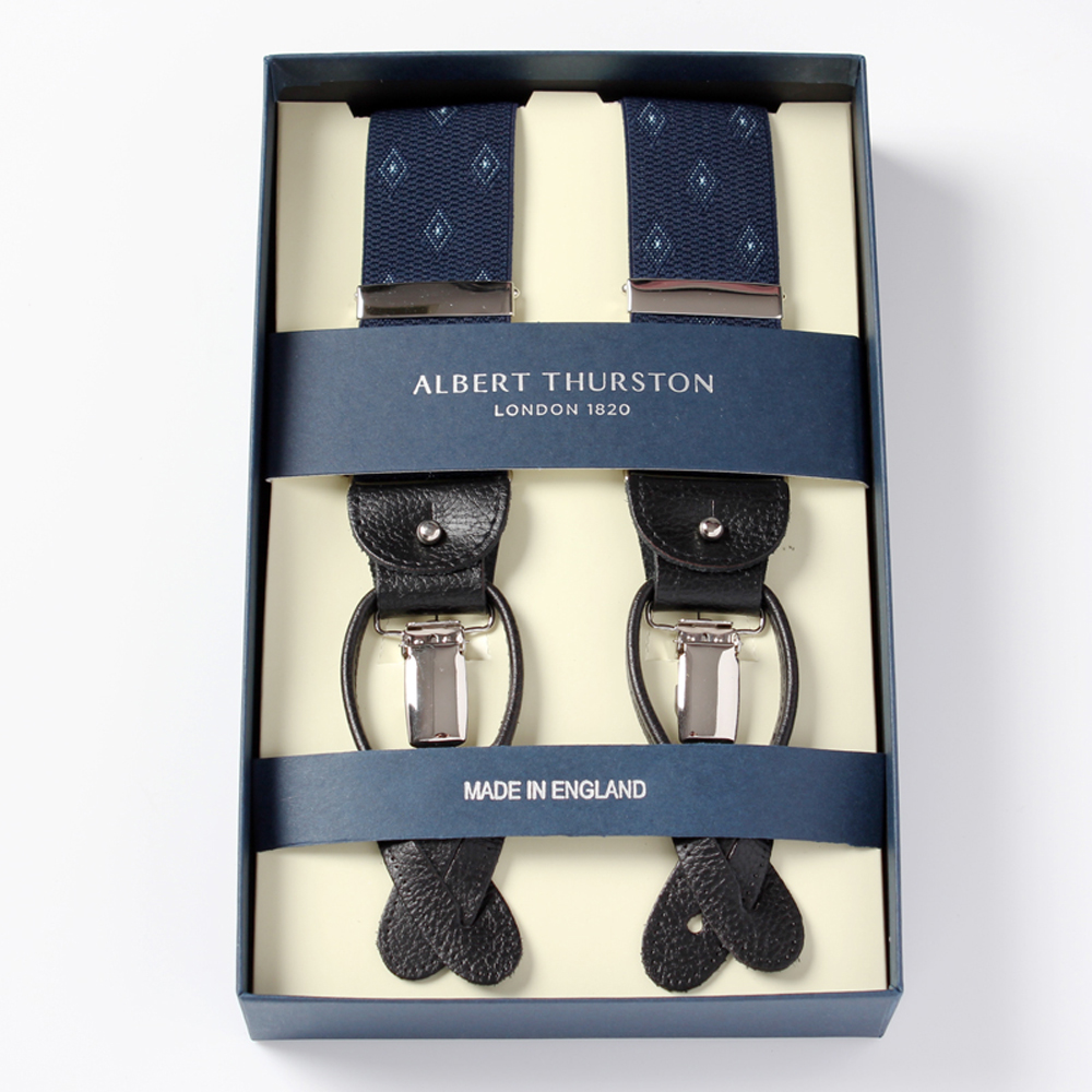 AT-12 앨버트 서스턴 서스펜더 다이아몬드 패턴 35MM 네이비 블루[포멀 악세사리] ALBERT THURSTON