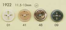 1922 DAIYA BUTTONS 변형 4구멍 조개풍 폴리에스테르 단추