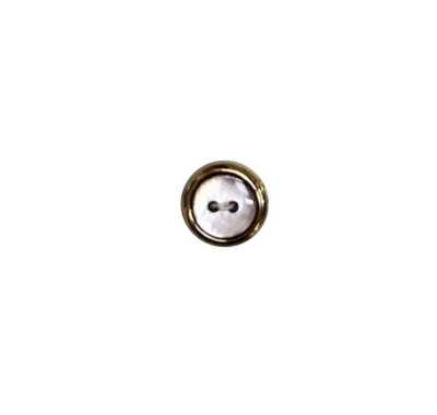 AB50G 2구멍 메탈 테두리 흑마더오브펄(자개) 단추