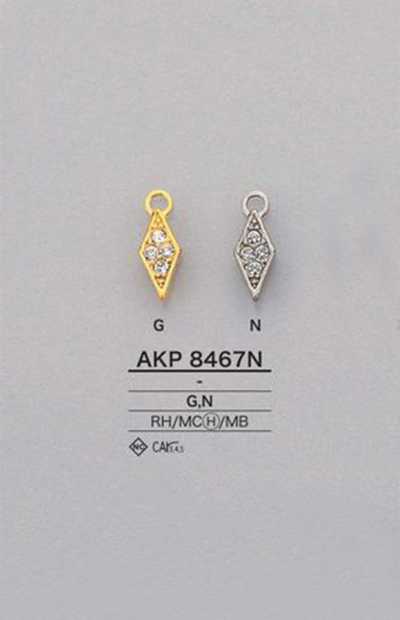 AKP8467N 라인스톤 마름모 지퍼 포인트(지퍼 슬라이더)