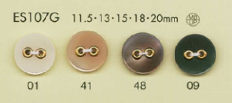ES107G DAIYA BUTTONS 장식용 2구멍 조개풍 폴리에스테르 단추