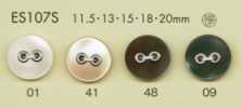 ES107S DAIYA BUTTONS 장식용 2구멍 조개풍 폴리에스테르 단추