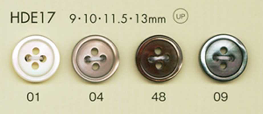 HDE17 DAIYA BUTTONS 충격에 강한 HYPER DURABLE"" 시리즈 조개 느낌 폴리에스테르 단추""