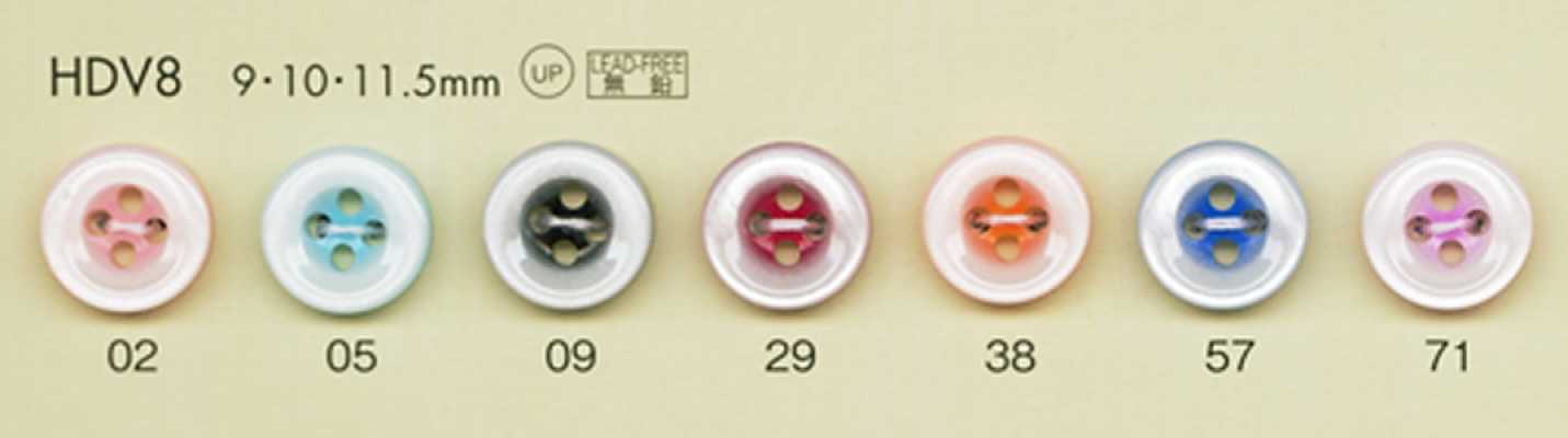 HDV8 DAIYA BUTTONS 내충격 HYPER DURABLE 시리즈 조개 느낌 폴리에스테르 단추