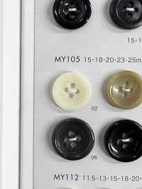 MY105 폴리에스터 수지 테두리 4홀 버튼[단추] DAIYA BUTTON 서브 사진