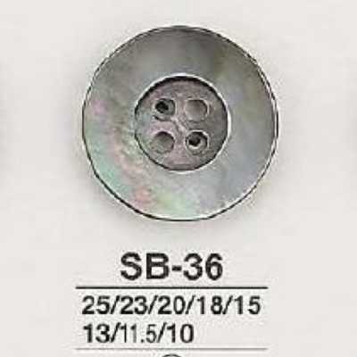 SB36 흑마더오브펄(자개)제 4구멍 단추