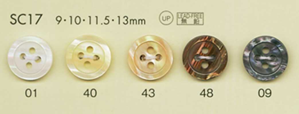 SC17 DAIYA BUTTONS 내충격 HYPER DURABLE 시리즈 조개풍 폴리에스테르 단추