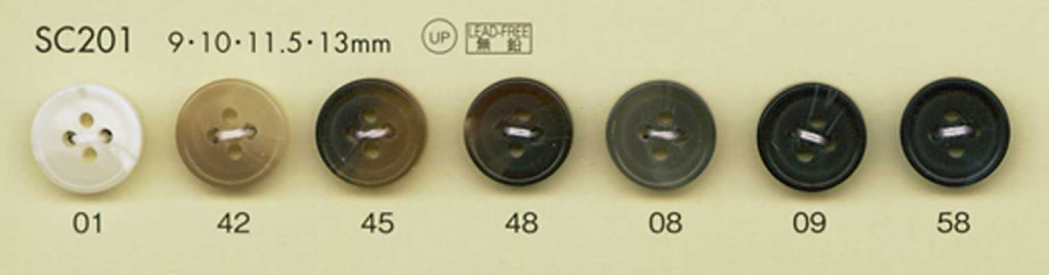 SC201 DAIYA BUTTONS 충격에 강한 HYPER DURABLE 시리즈 물소조 폴리에스테르 단추