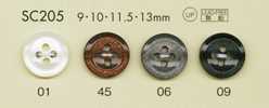 SC205 DAIYA BUTTONS 충격에 강한 HYPER DURABLE 시리즈 조개 느낌의 폴리에스테르 단추