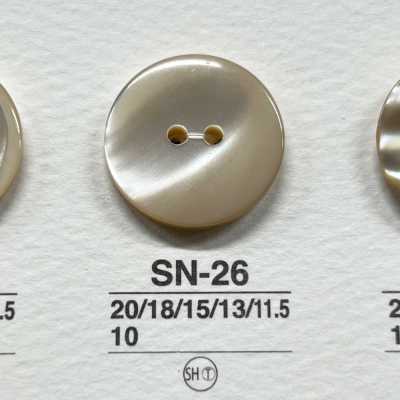 SN26 천연 소재 타카세조개로 만든 2구 광택 단추