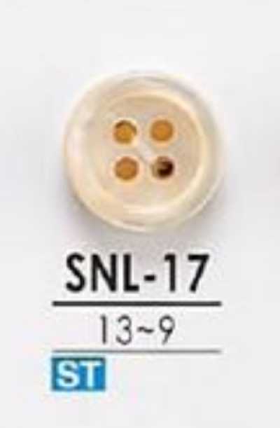 SNL17 타카세조개제 표면 4구멍 단추 무색