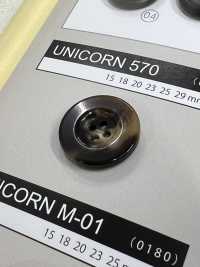 UNICORN570 【물소 톤】 4 개의 구멍 단추 있음 광택 있음 NITTO Button 서브 사진