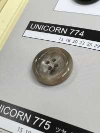 UNICORN774 【물소 톤】 4 개의 구멍 단추 있음 광택 있음 NITTO Button 서브 사진