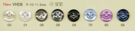VHD8 DAIYA BUTTONS 내충격 HYPER DURABLE 시리즈 조개 느낌 폴리에스테르 단추