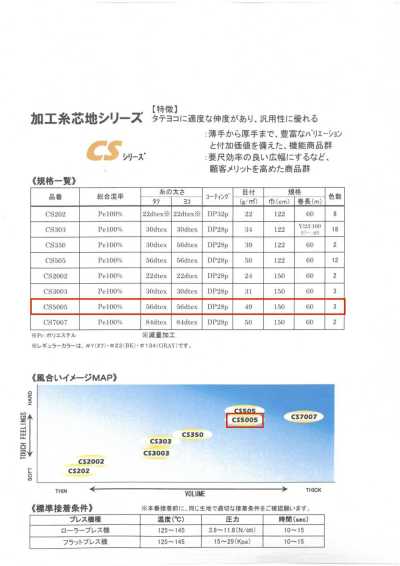 CS5005 ET・CS 시리즈＜고범용 접착심지＞ 50D