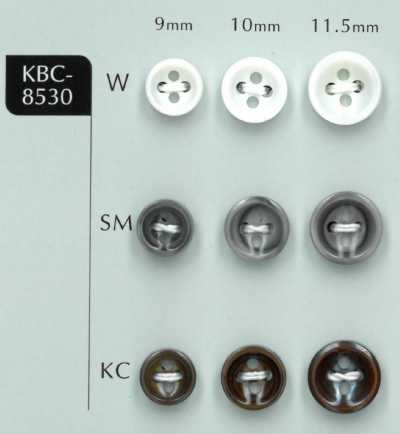 KBC-8530 4구멍 3MM 두께 오목 쉘버튼