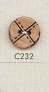 C232 천연 소재 2 구멍 천연 나무 단추