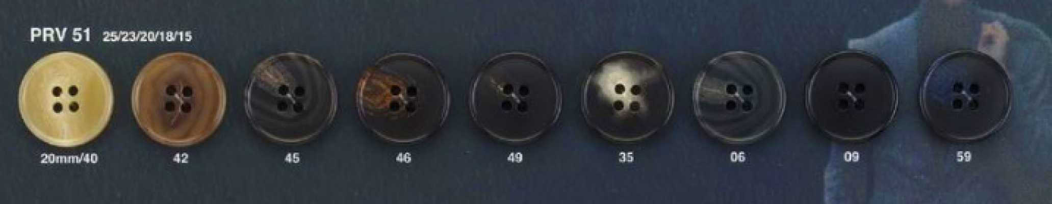 PRV51 지속가능한 물소풍 4구멍 단추
