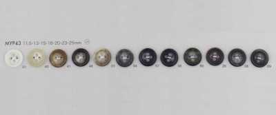 MYP43 폴리에스테르 수지제 테두리 있음 4공 단추