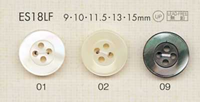 ES18LF DAIYA BUTTONS 4구멍 조개풍 폴리에스테르 단추