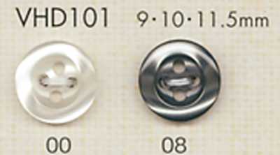 VHD101 DAIYA BUTTONS 충격에 강한 HYPER DURABLE 시리즈 테두리 4구멍 조개조 폴리에스테르 단추