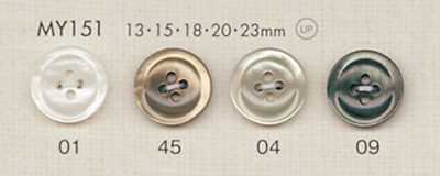 MY151 DAIYA BUTTONS 테두리 사구멍 조개풍 폴리에스테르 단추